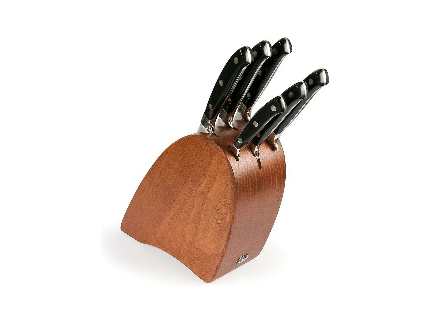 Bloc de Couteaux de Cuisine Ergoforge, Noir, 33x31x13 cm, Sanelli