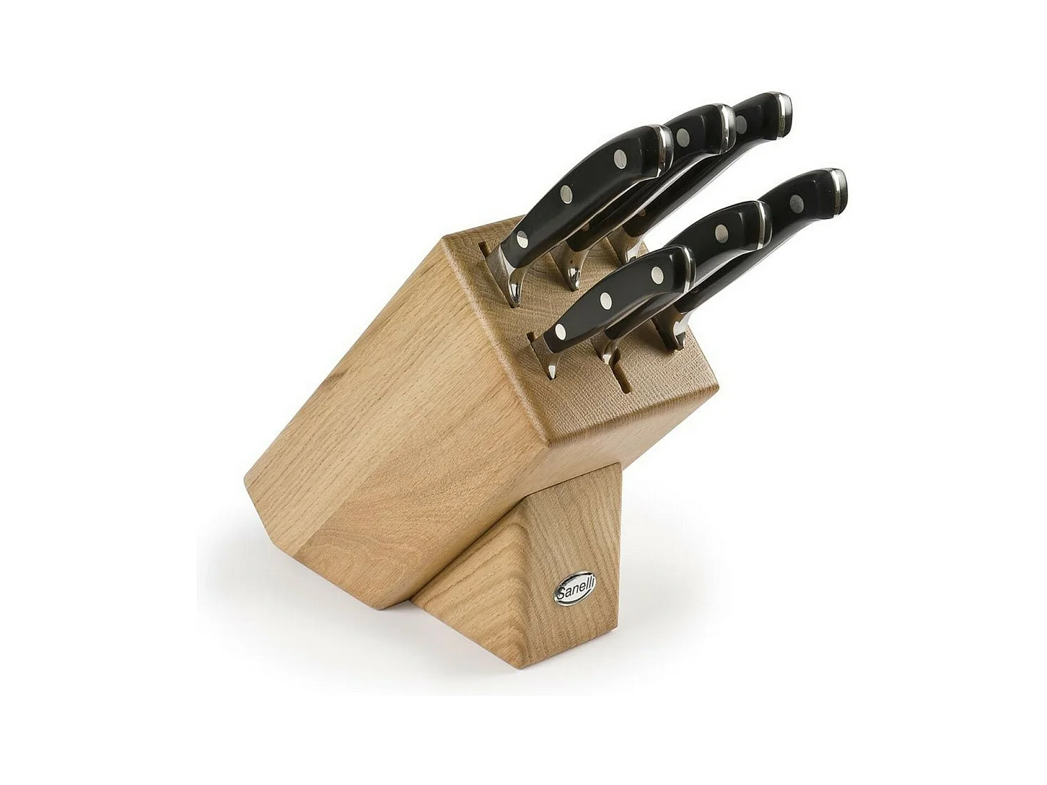 Bloc de Couteaux de Cuisine Ergoforge, Noir, 33x31x13 cm, Sanelli