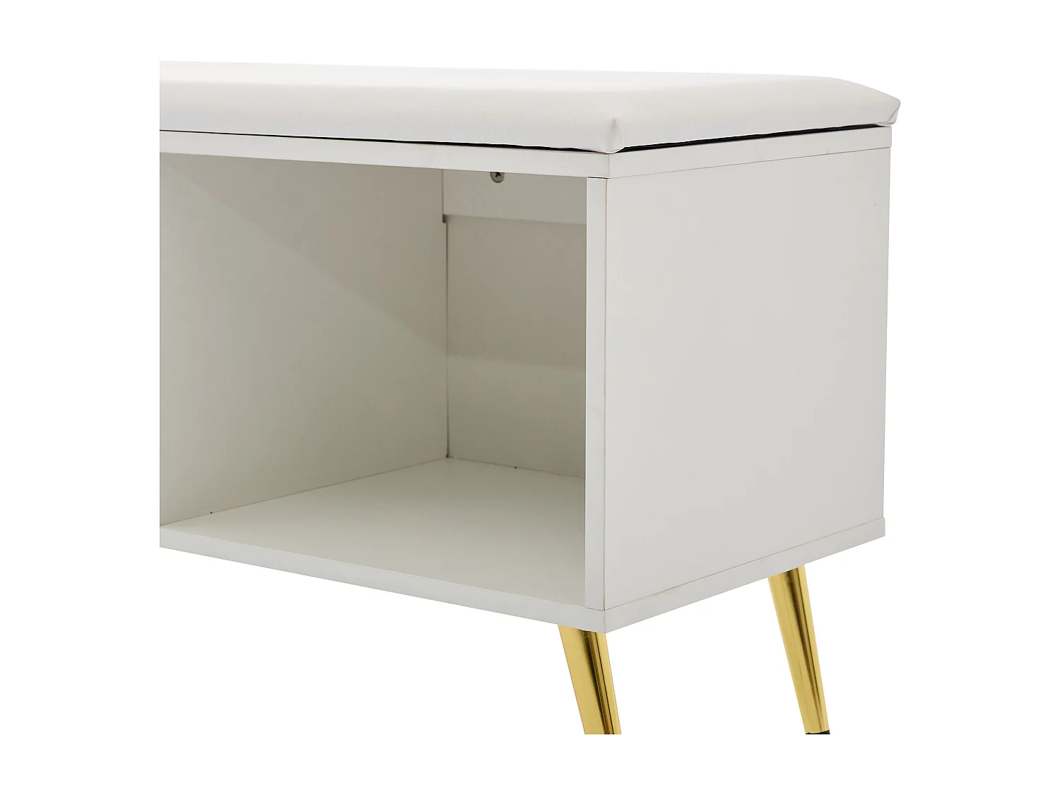 Sapateira - arrumação multinível e assento acolchoado - Branco