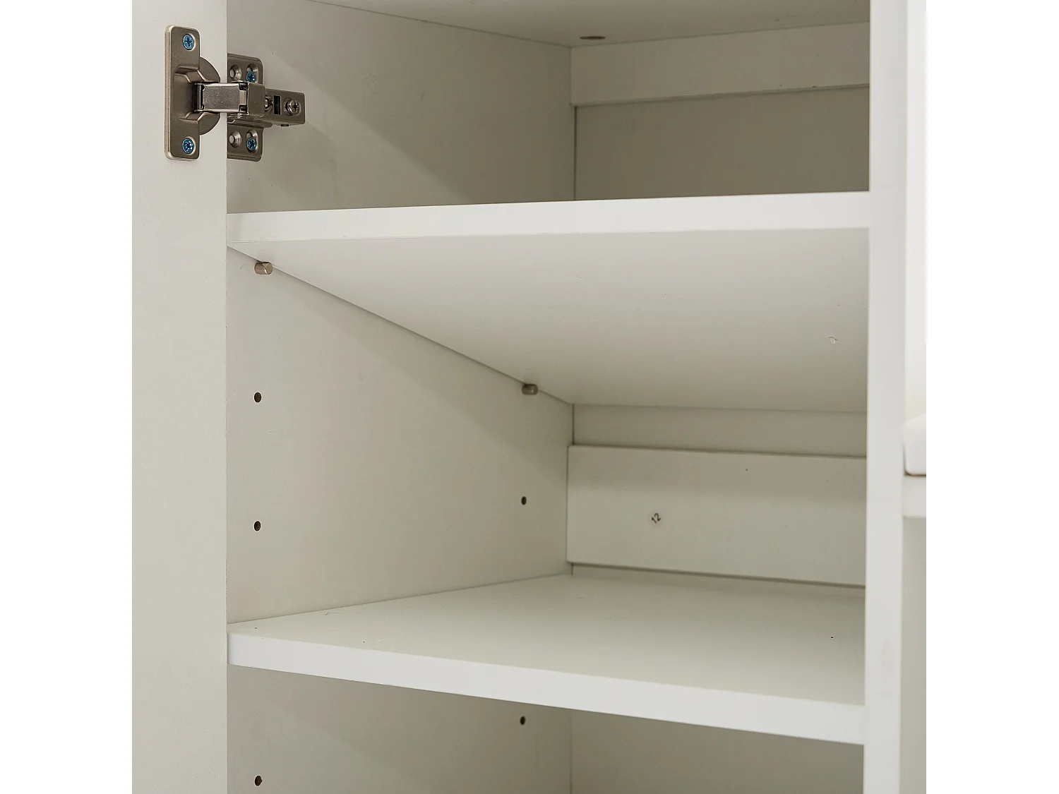 Schoenenkast - opbergruimte met meerdere niveaus en gevoerde zitting - Wit