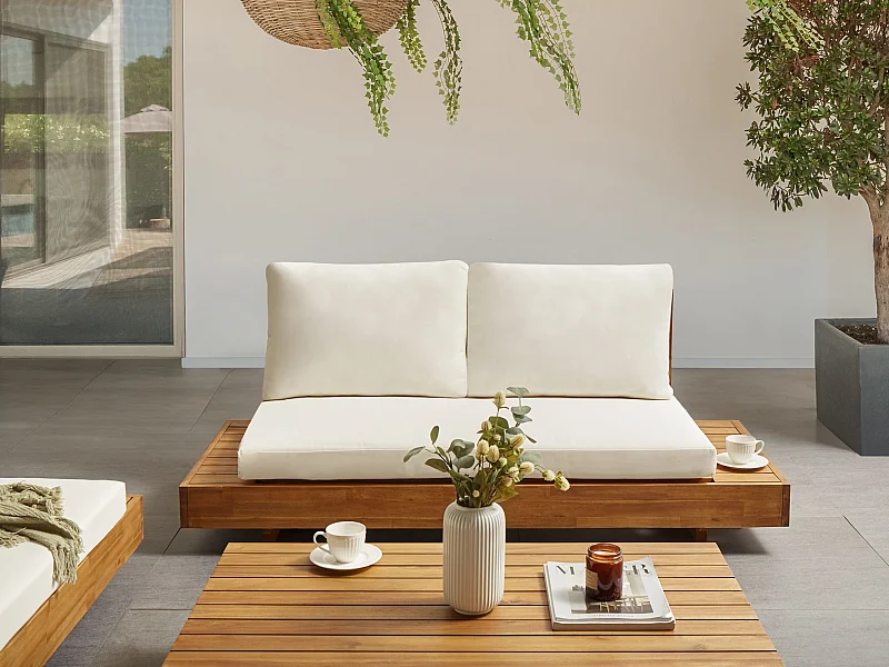 Sofa ogrodowa dla 2 osób MARETTIMO Certyfikowane drewno akacjowe Brązowy