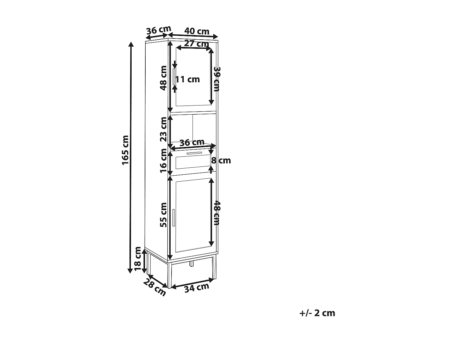 Meuble haut ROSELL 40 cm Marron clair
