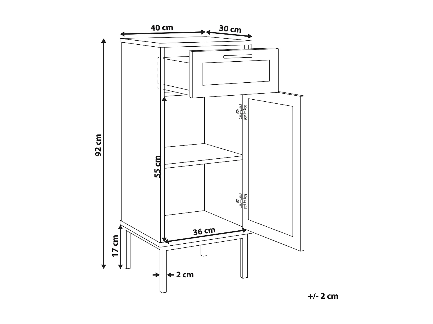 Szafka łazienkowa ROSELL 40 cm Jasnobrązowy