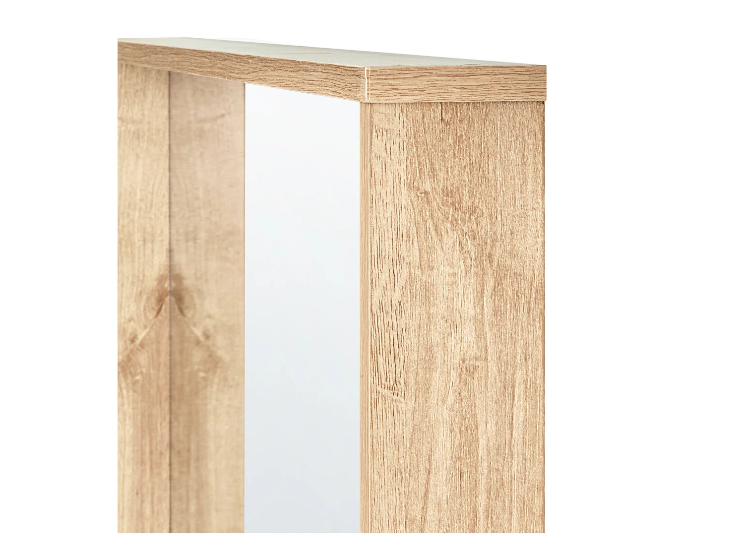 Wandspiegel ROSELL 80 cm 65 cm Bewerkt hout Lichtbruin