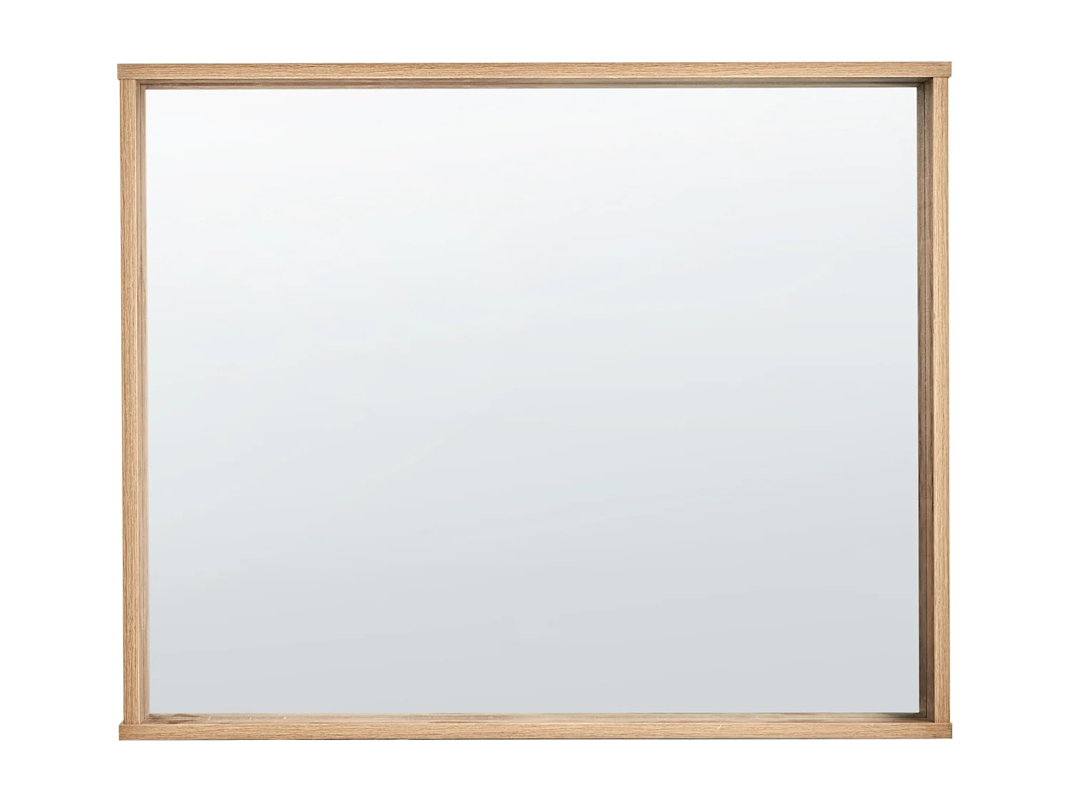 Wandspiegel ROSELL 80 cm 65 cm Bewerkt hout Lichtbruin