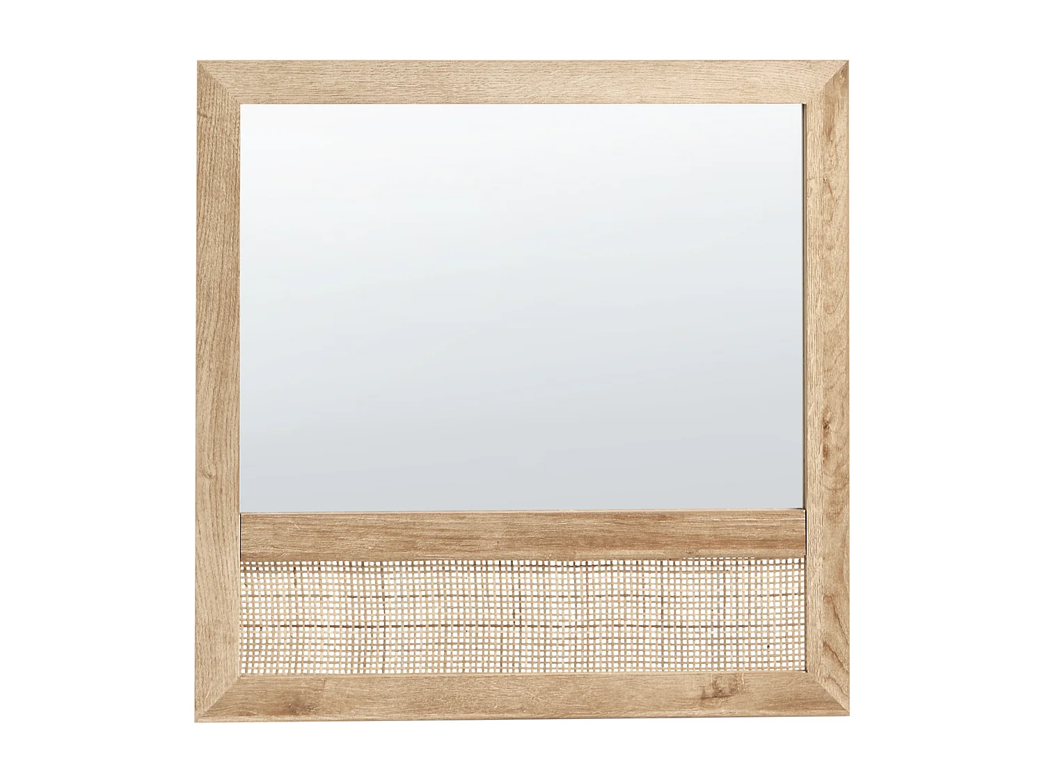 Specchio ROSELL 60 cm 60 cm Derivati del legno Marrone chiaro