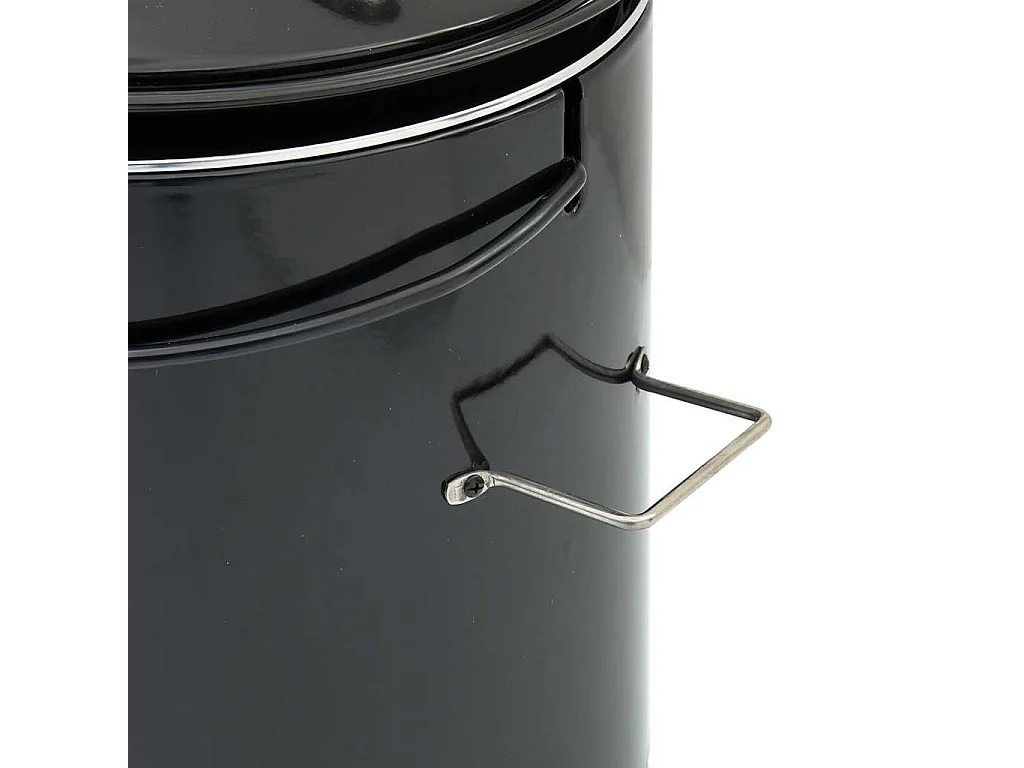 Goulashkanon met schoorsteen en deksel geëmailleerd staal zwart