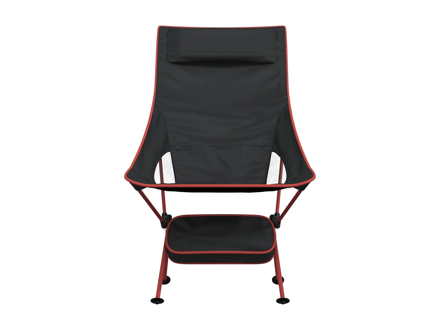 Chaise de camping pliables lot de 2 noir tissu oxford aluminium