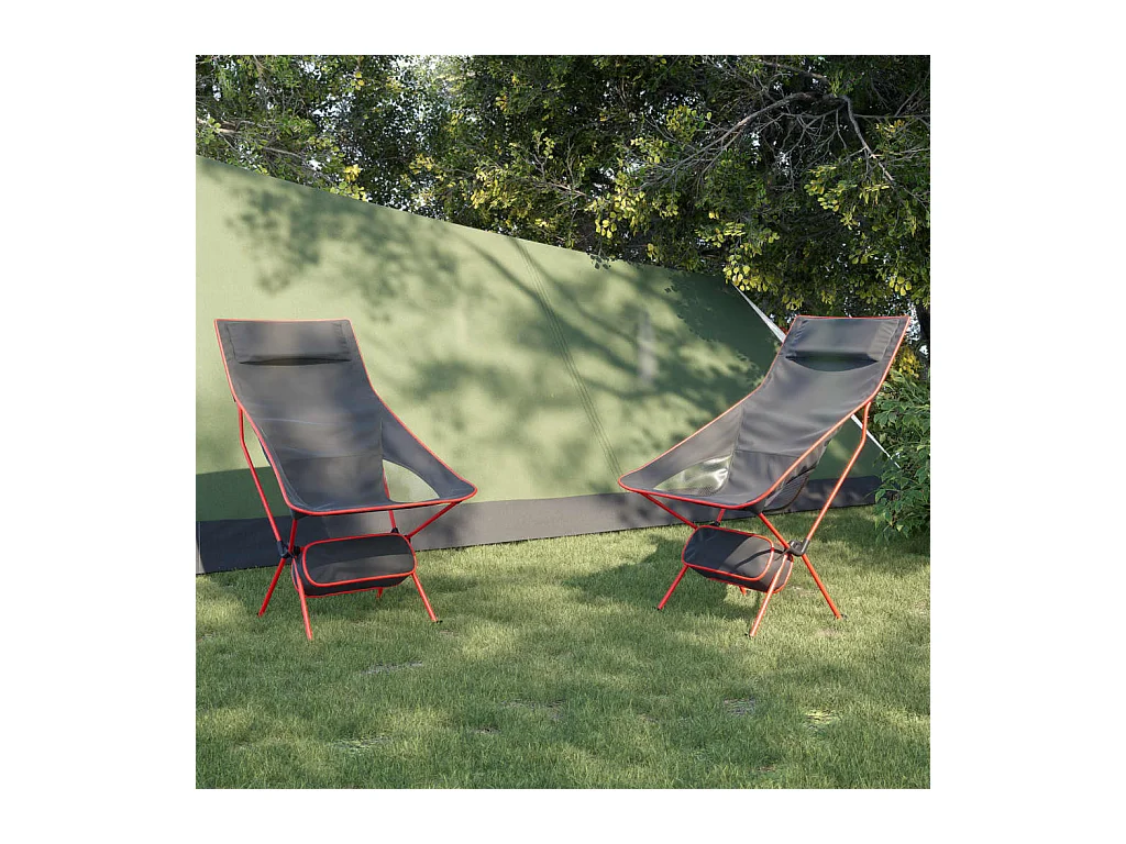 Campingstühle 2 Stk. Klappbar Schwarz Oxford-Gewebe Aluminium