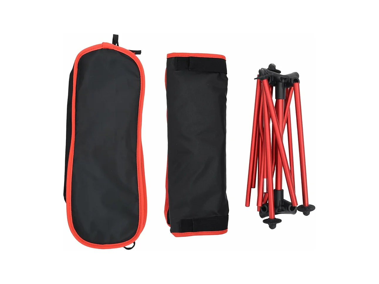 Campingstoelen 2 st inklapbaar oxford stof en aluminium zwart