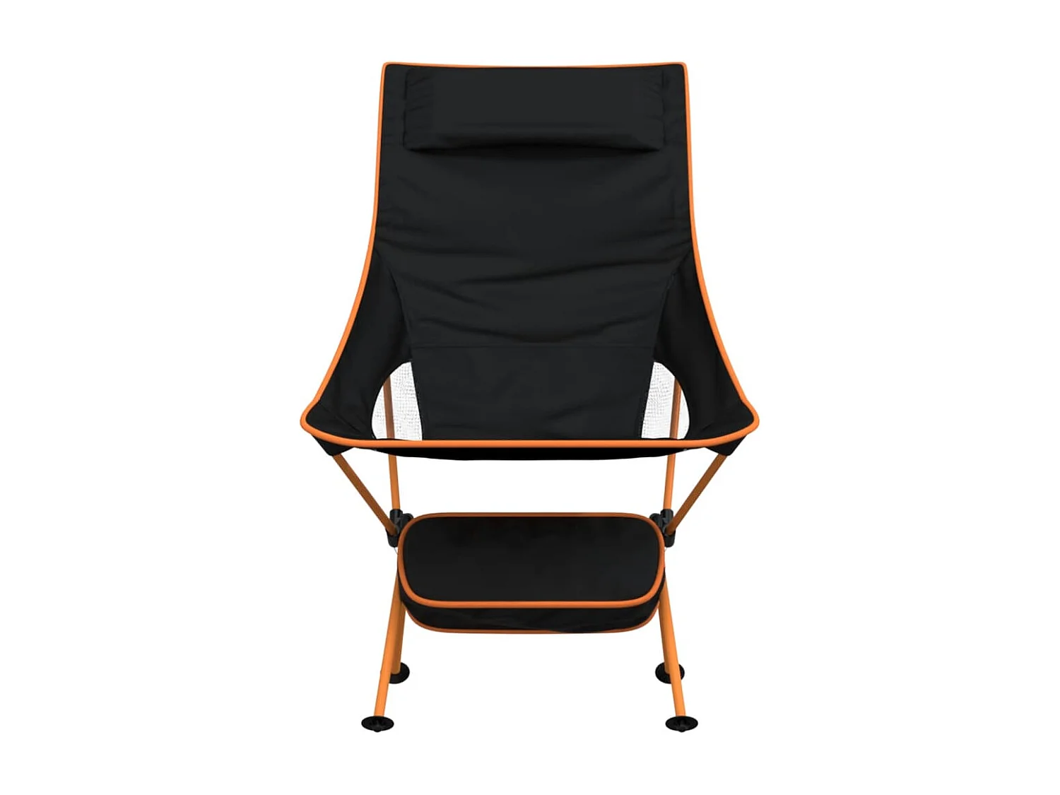 Chaise de camping pliables lot de 2 noir tissu oxford aluminium