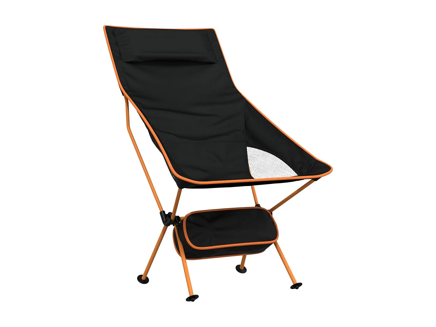 Chaise de camping pliables lot de 2 noir tissu oxford aluminium