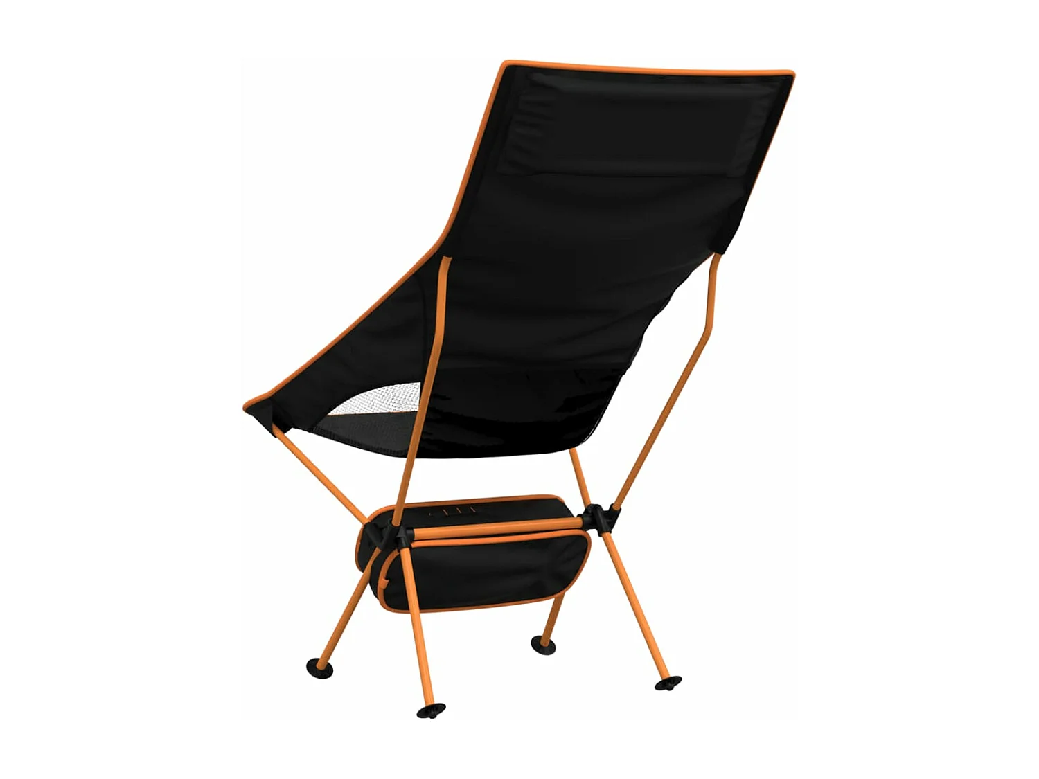 Chaise de camping pliables lot de 2 noir tissu oxford aluminium