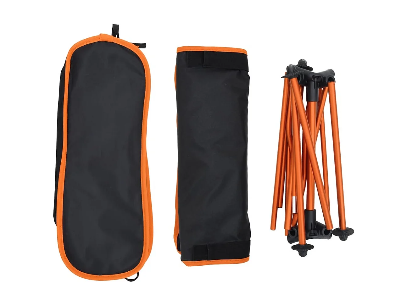 Chaise de camping pliables lot de 2 noir tissu oxford aluminium