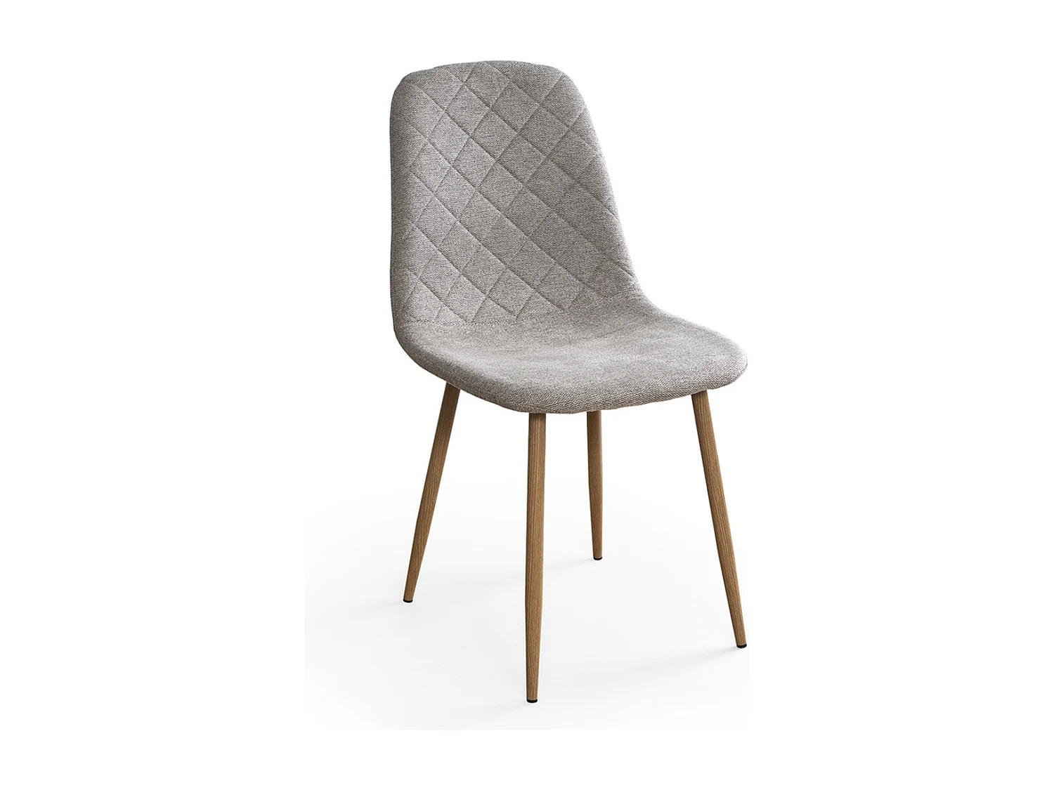 Pack de 4 sillas de comedor de 86x45x54 cm de tela en color gris con patas roble Suiz