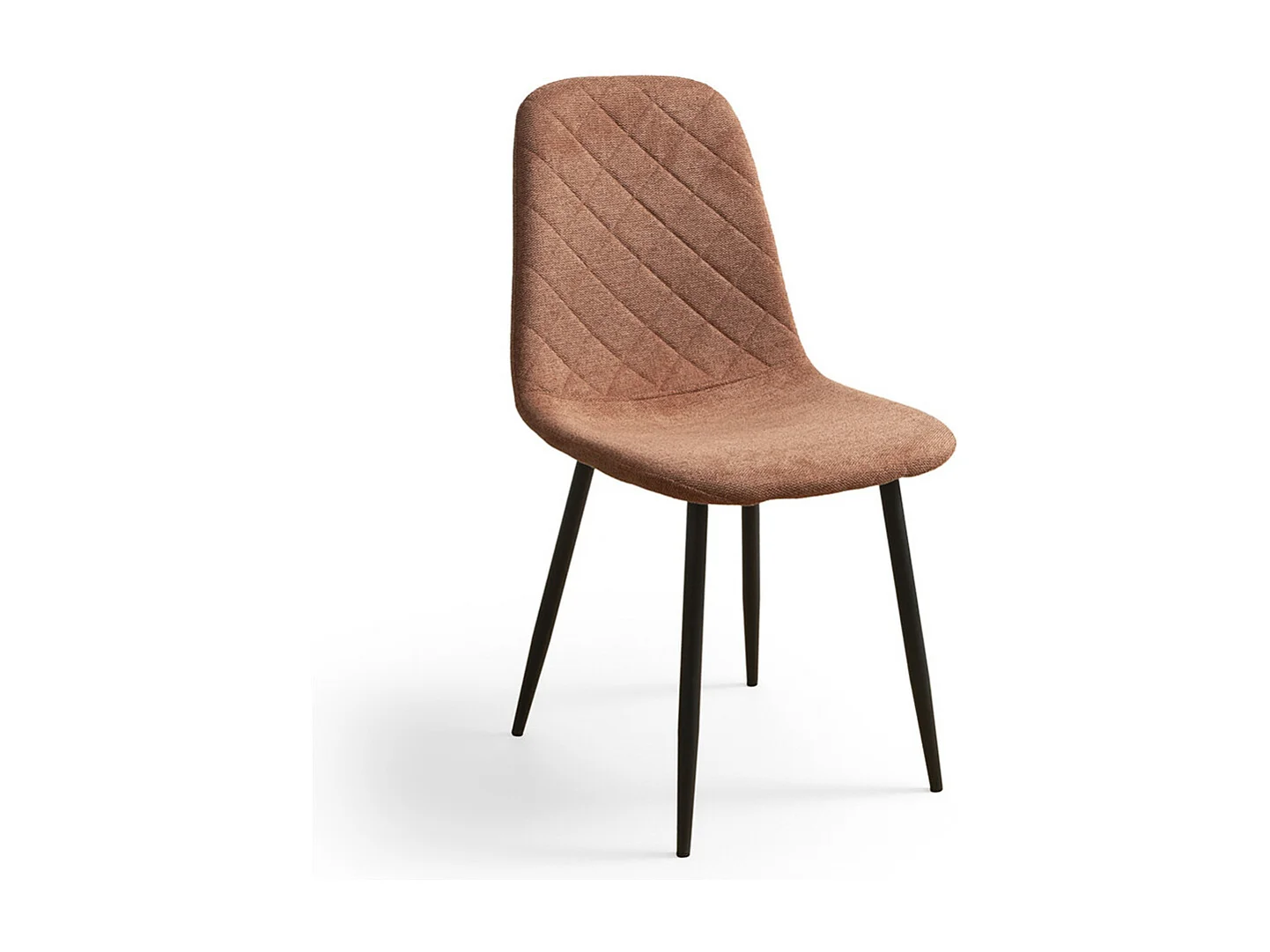 Pack de 4 sillas de comedor de 86x45x54 cm de tela en color marrón con patas negras Suiz