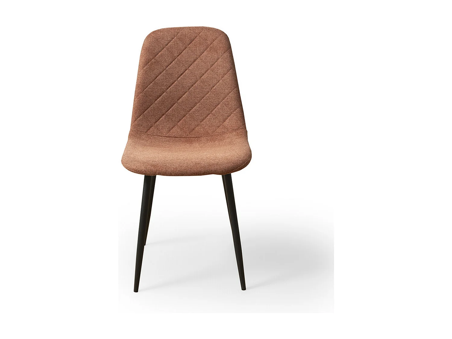 Pack de 4 sillas de comedor de 86x45x54 cm de tela en color marrón con patas negras Suiz