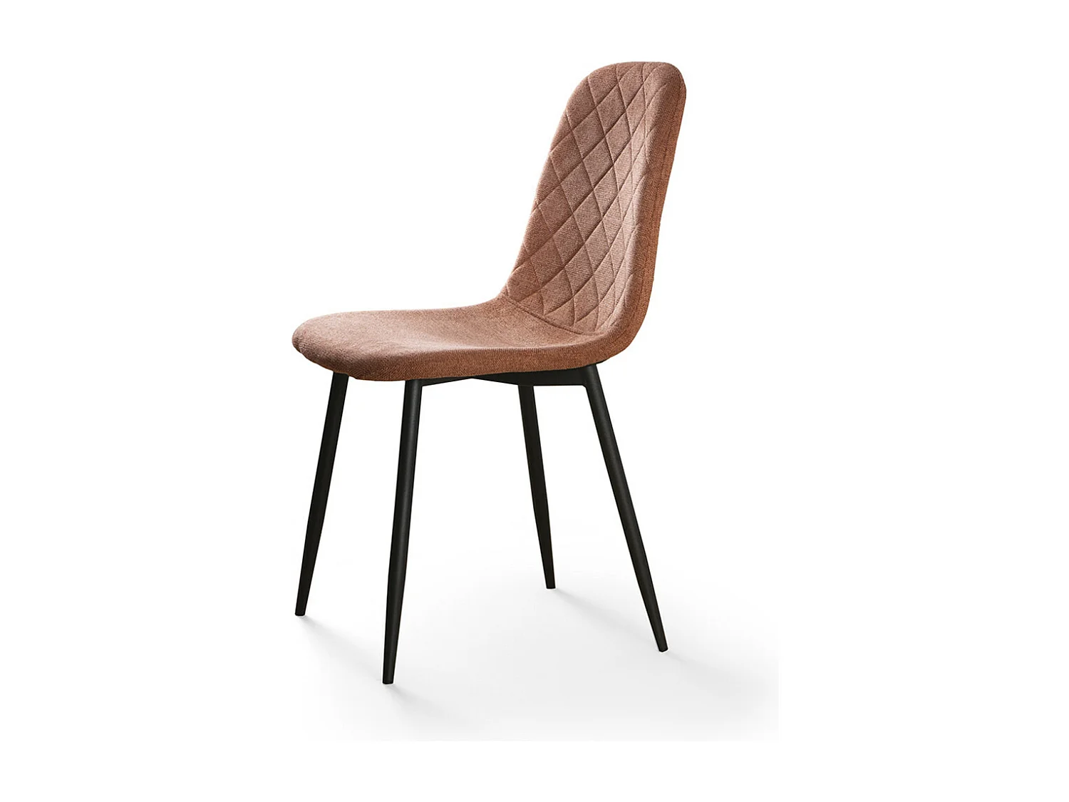 Pack de 4 sillas de comedor de 86x45x54 cm de tela en color marrón con patas negras Suiz