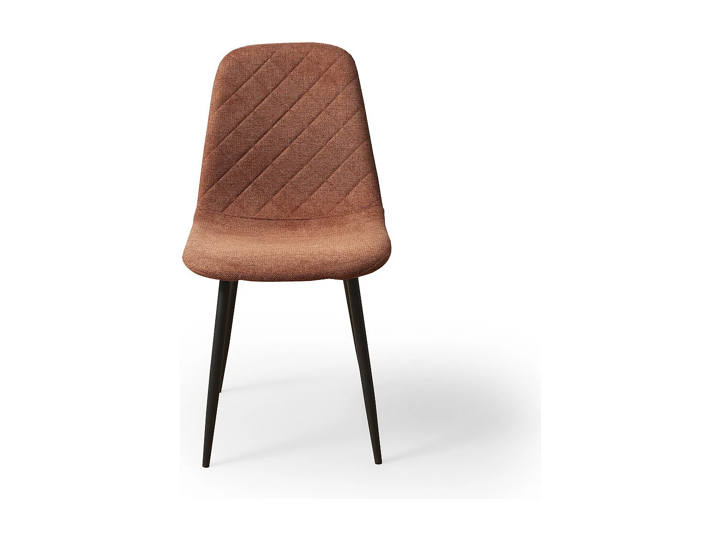 Pack de 4 sillas de comedor de 86x45x54 cm de tela en color marrón con patas negras Suiz