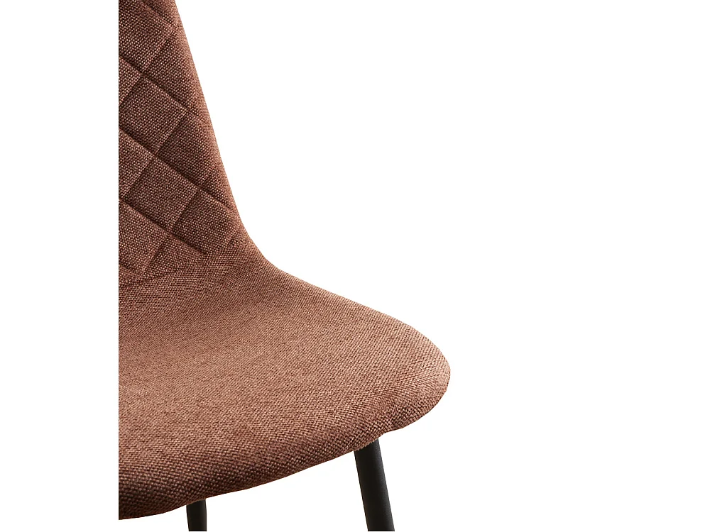 Pack de 4 sillas de comedor de 86x45x54 cm de tela en color marrón con patas negras Suiz