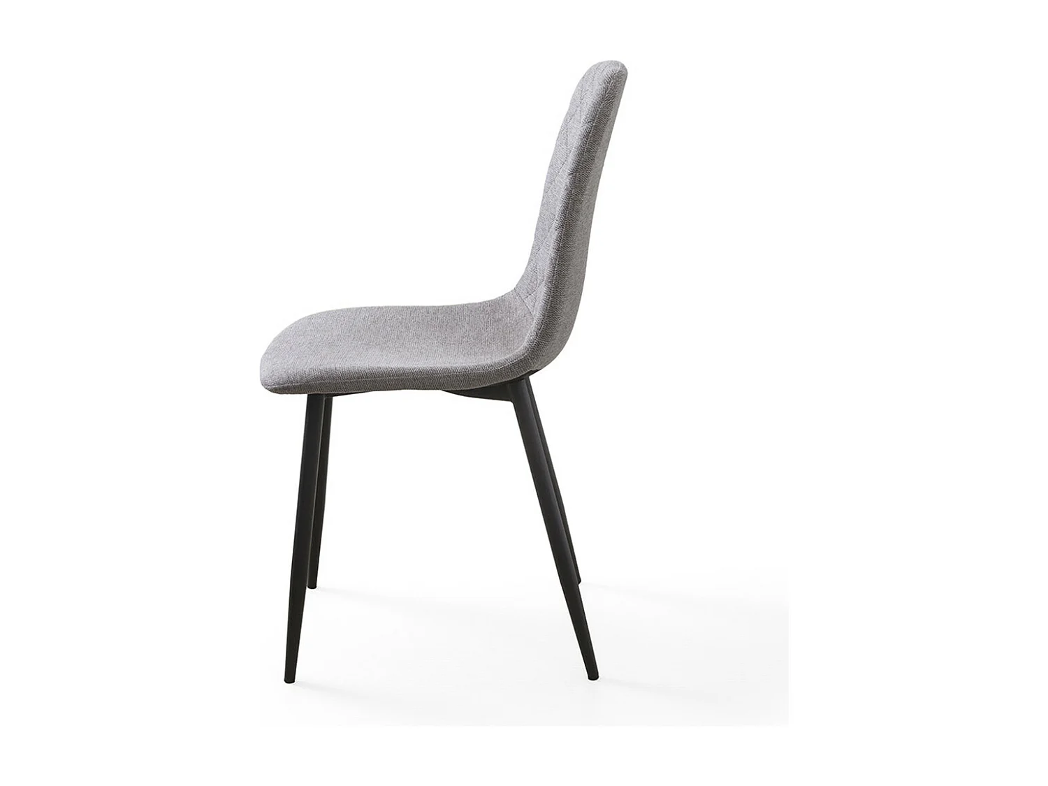 Pack de 4 sillas de comedor de 86x45x54 cm de tela en color gris con patas negras Suiz