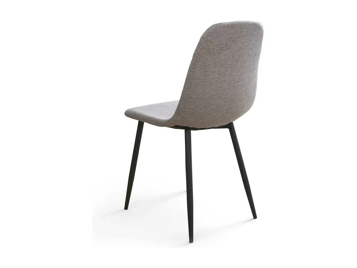 Pack de 4 sillas de comedor de 86x45x54 cm de tela en color gris con patas negras Suiz