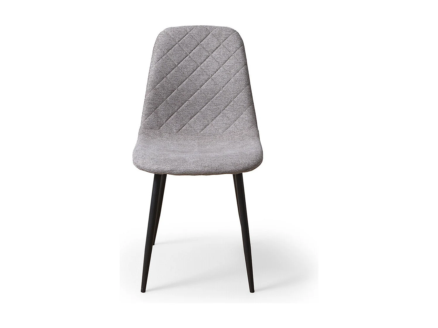 Pack de 4 sillas de comedor de 86x45x54 cm de tela en color gris con patas negras Suiz