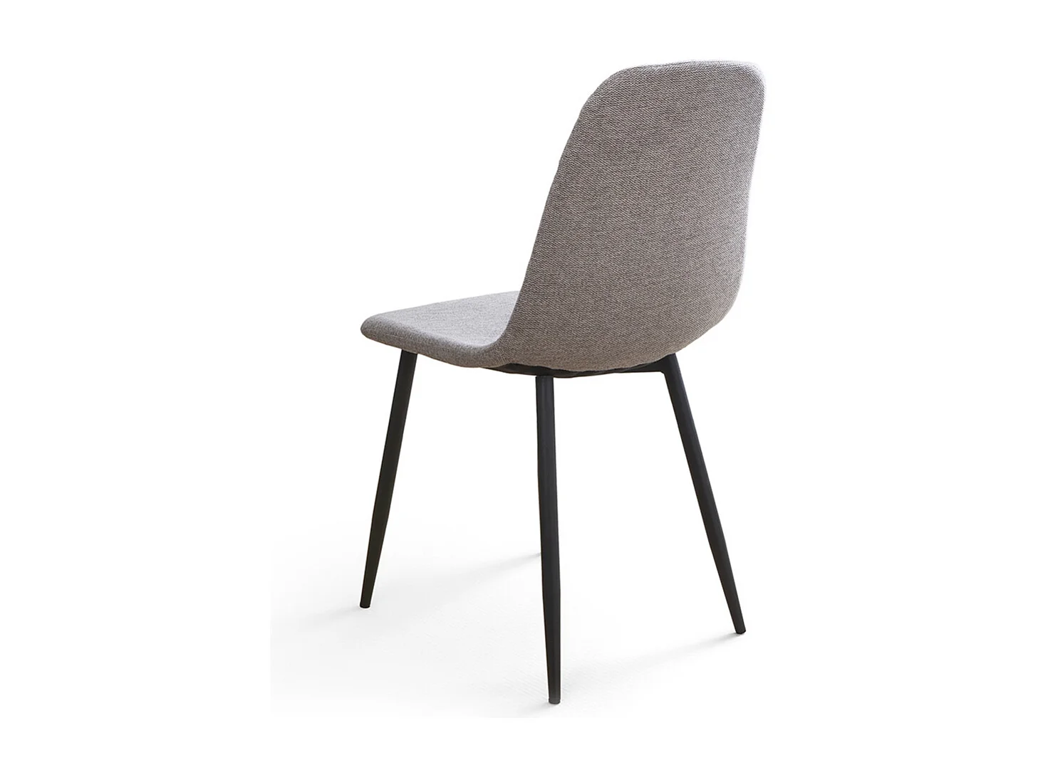 Pack de 4 sillas de comedor de 86x45x54 cm de tela en color gris con patas negras Suiz