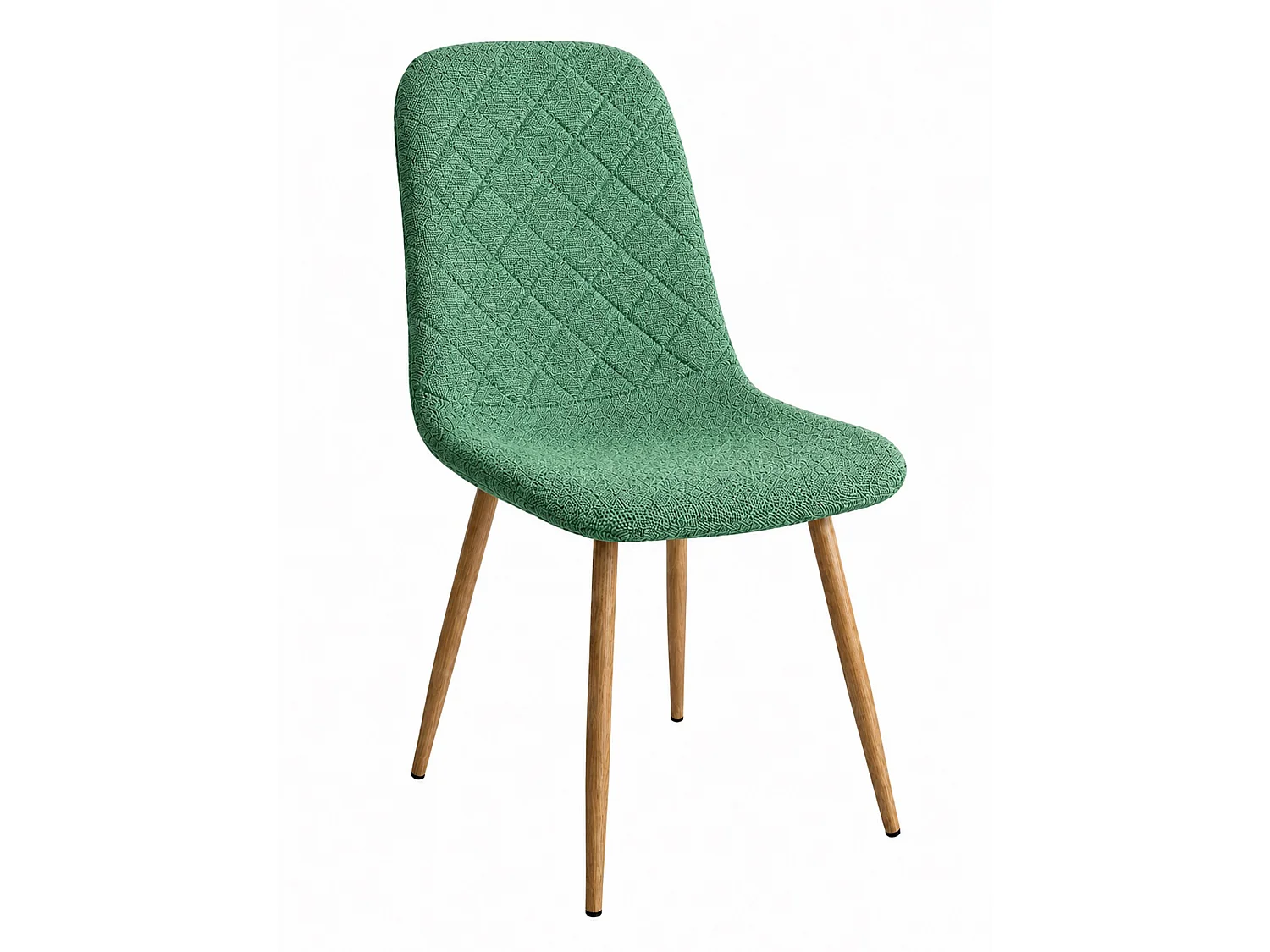 Pack de 4 sillas de comedor de 86x45x54 cm de tela en color verde con patas roble Suiz