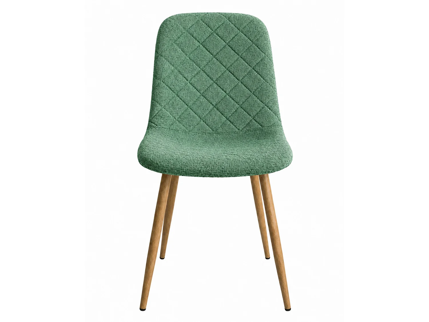 Pack de 4 sillas de comedor de 86x45x54 cm de tela en color verde con patas roble Suiz