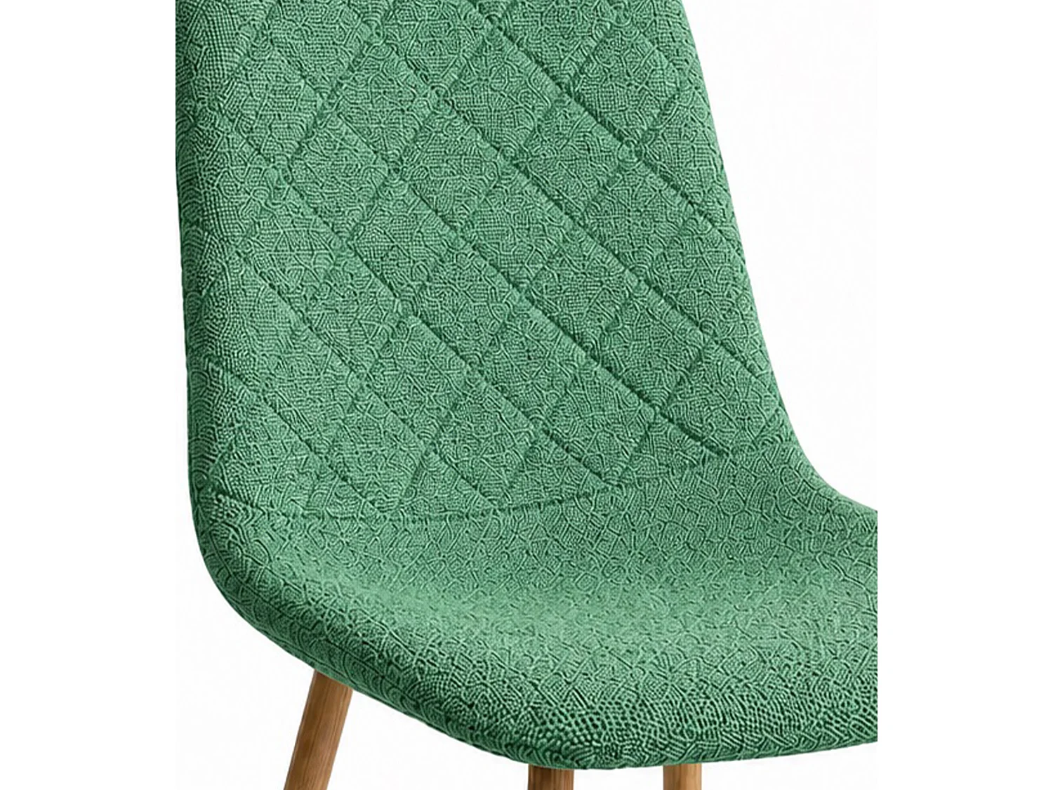 Pack de 4 sillas de comedor de 86x45x54 cm de tela en color verde con patas roble Suiz