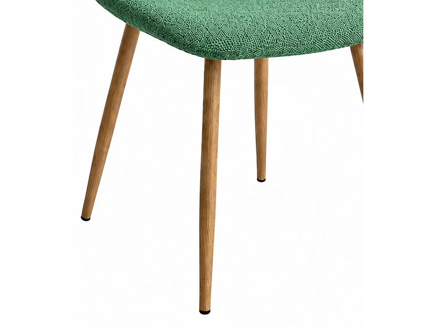 Pack de 4 sillas de comedor de 86x45x54 cm de tela en color verde con patas roble Suiz