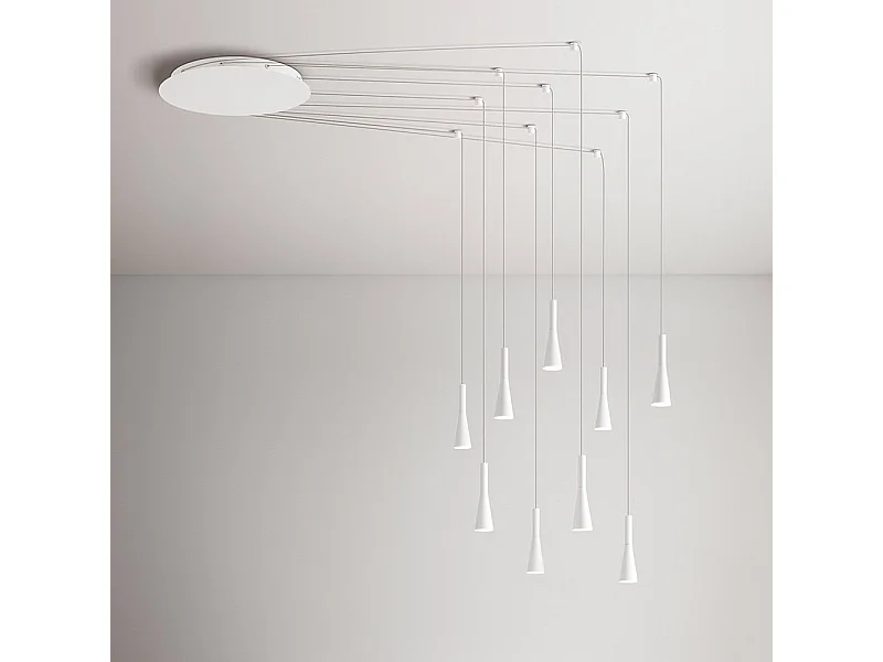 Lustre pendente CONE branco mate 9x7W 3000K Perenz