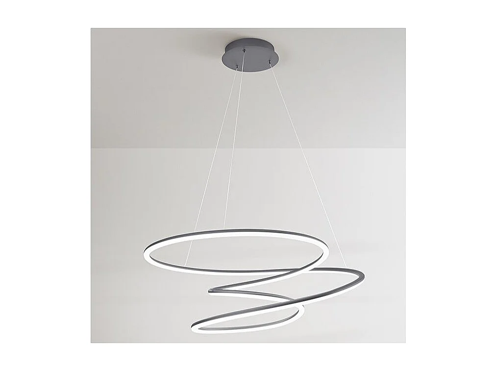 SPIRA LED-Aufhängung aus metallgrauem Metall 96W