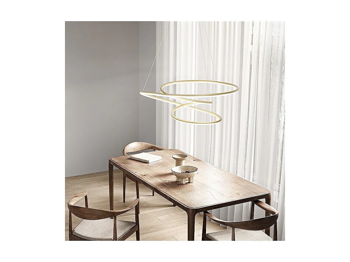 Suspension LED SPIRA en métal gris métallisé 96W