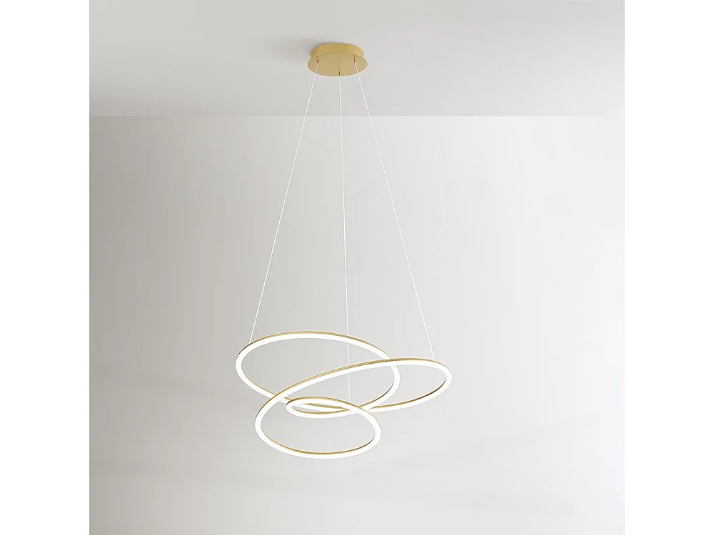 SPIRA LED-ophanging in geborsteld goudmetaal 96W