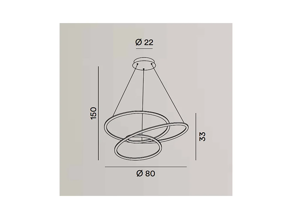 SPIRA LED-ophanging in geborsteld goudmetaal 96W
