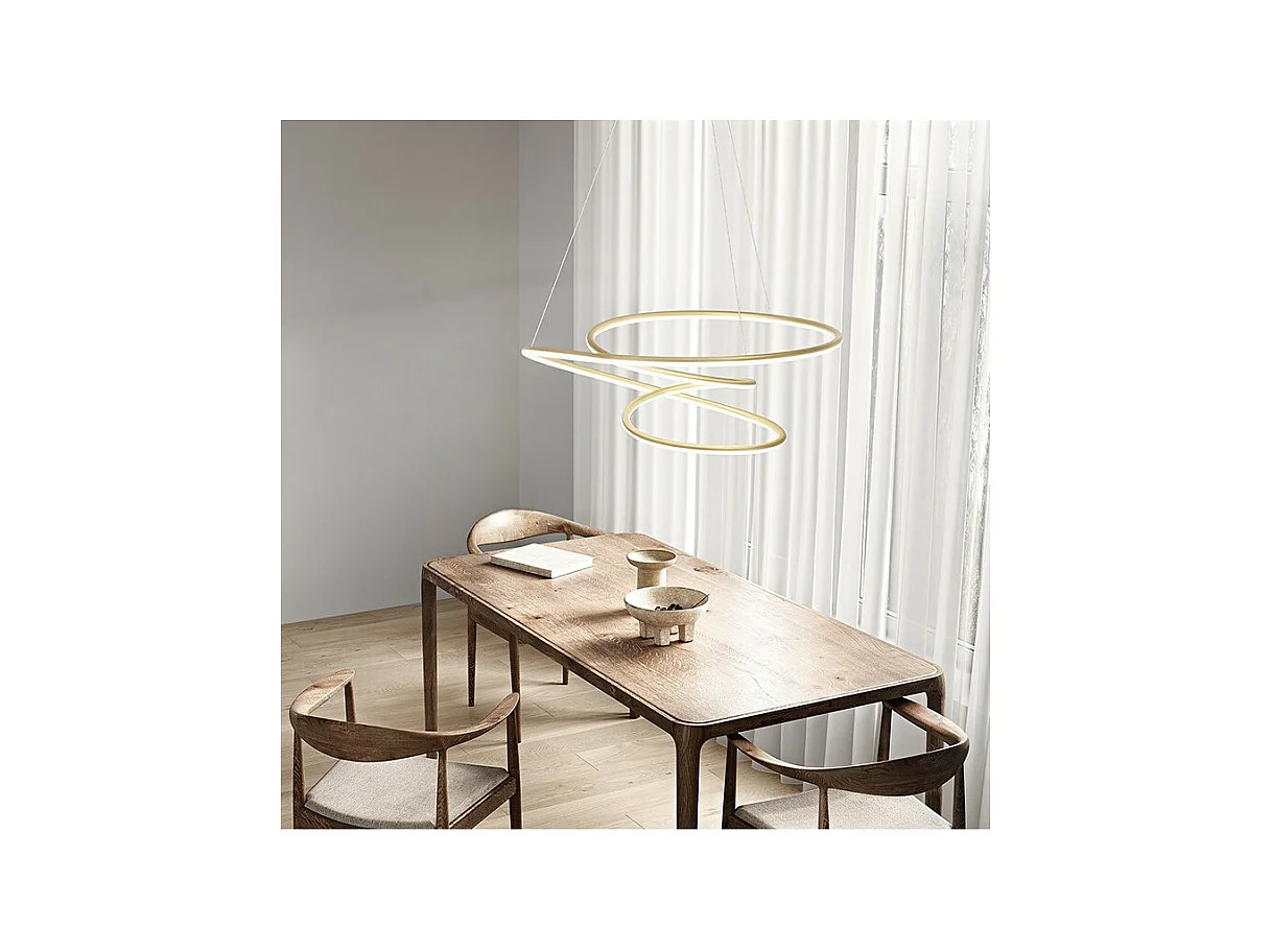 SPIRA LED-Hängeleuchte aus gebürstetem goldfarbenem Metall 96W