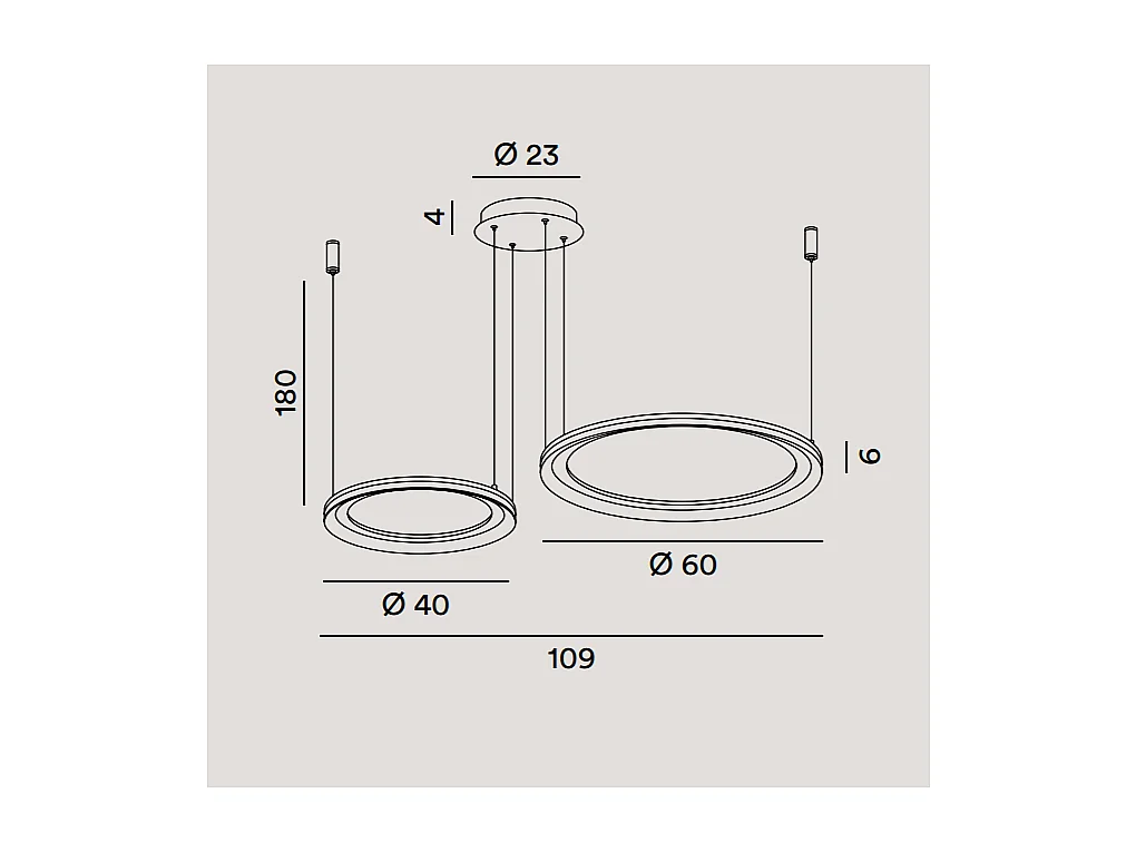 Lustre suspendu double LED EDGE 99W Blanc mat Perenz