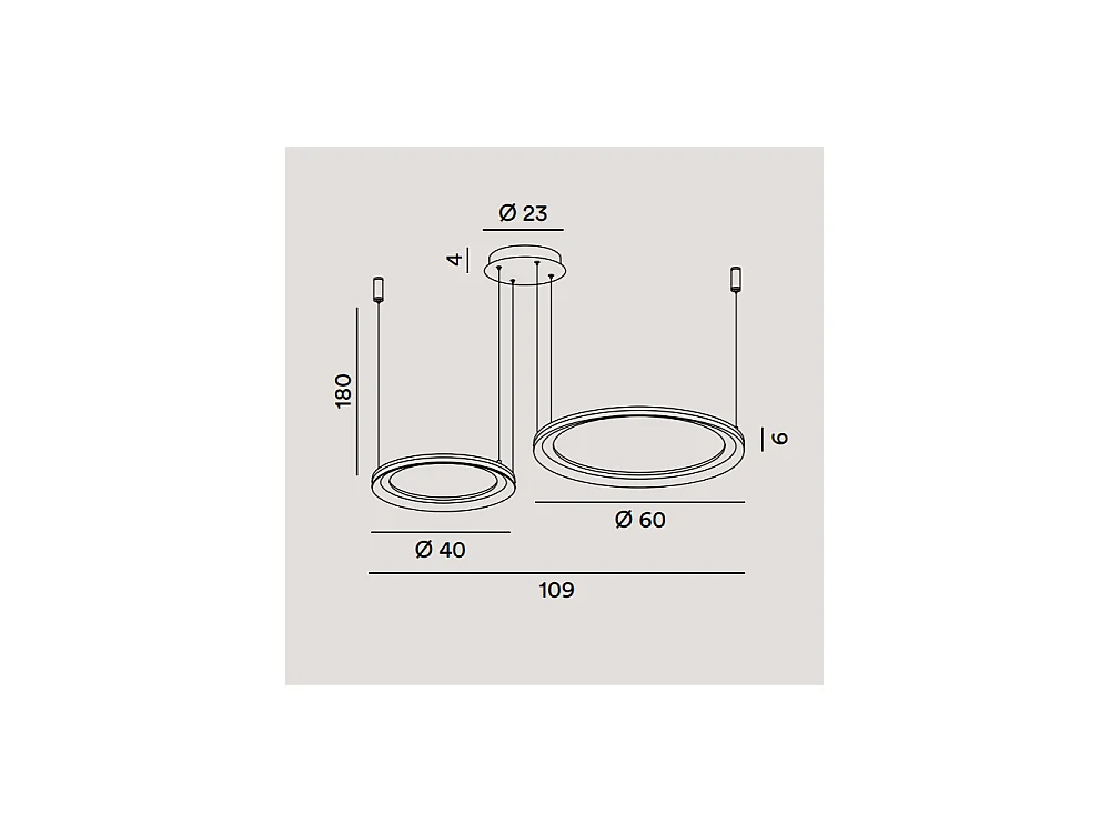 Lustre suspendu double LED EDGE 99W Blanc mat Perenz