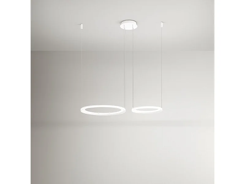 Lámpara colgante doble EDGE LED 99W blanco mate Perenz
