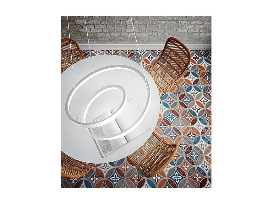 Lustre suspenso LED branco Ritmo 6620 B LC PERENZ