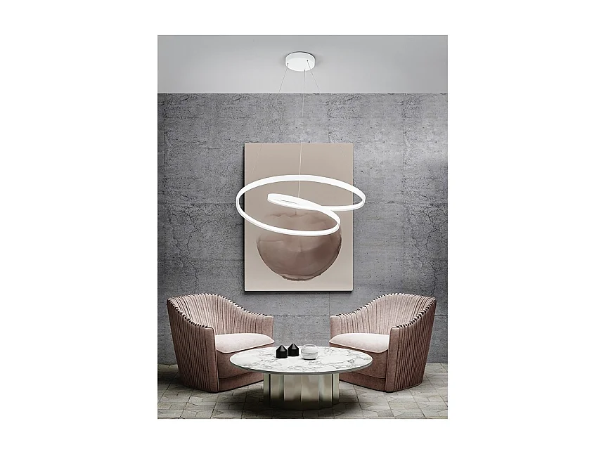 Lustre suspenso LED branco Ritmo 6618 B LC PERENZ