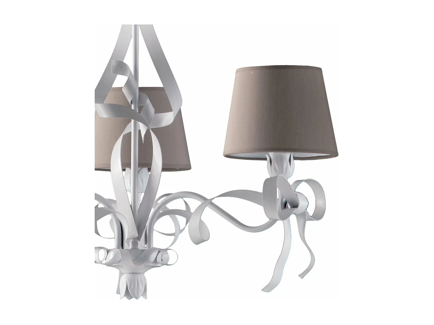 Lucy - Shabby wit gelakte ijzeren kroonluchter 3 lichts 113 - Ø59 - BL184-3-BCO