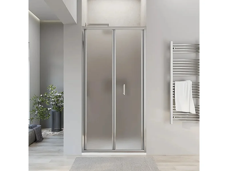 Porta doccia da 90 cm Satinata apertura a libro per nicchia Sequoia
