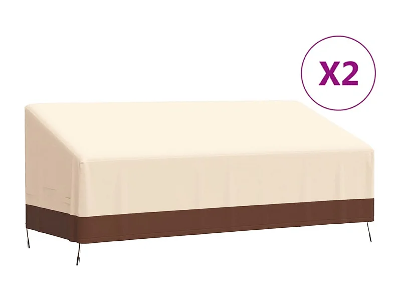 Abdeckungen für 3-Sitzer-Bank 2 Stk. 204x86x48/73cm 600D Oxford