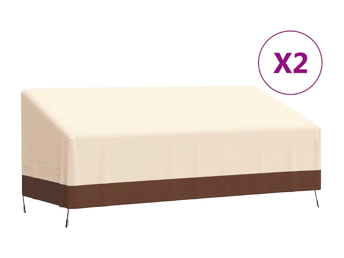 Abdeckungen für 3-Sitzer-Bank 2 Stk. 204x86x48/73cm 600D Oxford