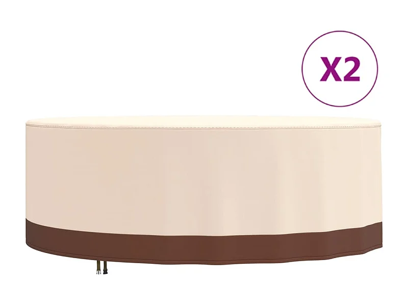 Tuinmeubelhoezen 2 st Ø 244x71 cm 600D oxford stof zwart