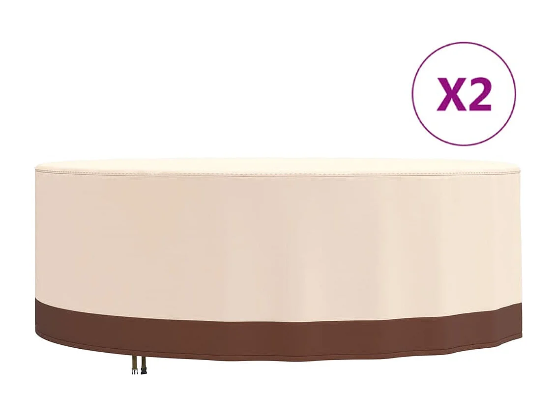 Tuinmeubelhoezen 2 st Ø 244x71 cm 600D oxford stof zwart