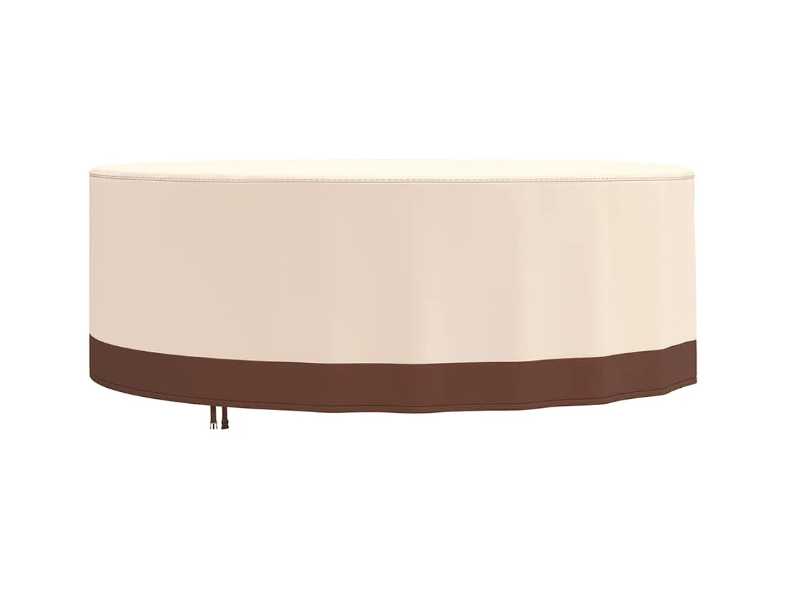Housse de salon de jardin rond beige Ø 244x71 cm oxford 600D